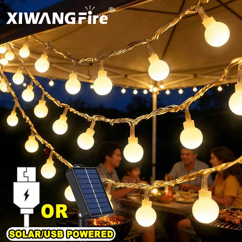 Outdoor Lighting For Christmas - Luzes de Cordão Solares/USB/Bateria de 3-10M,