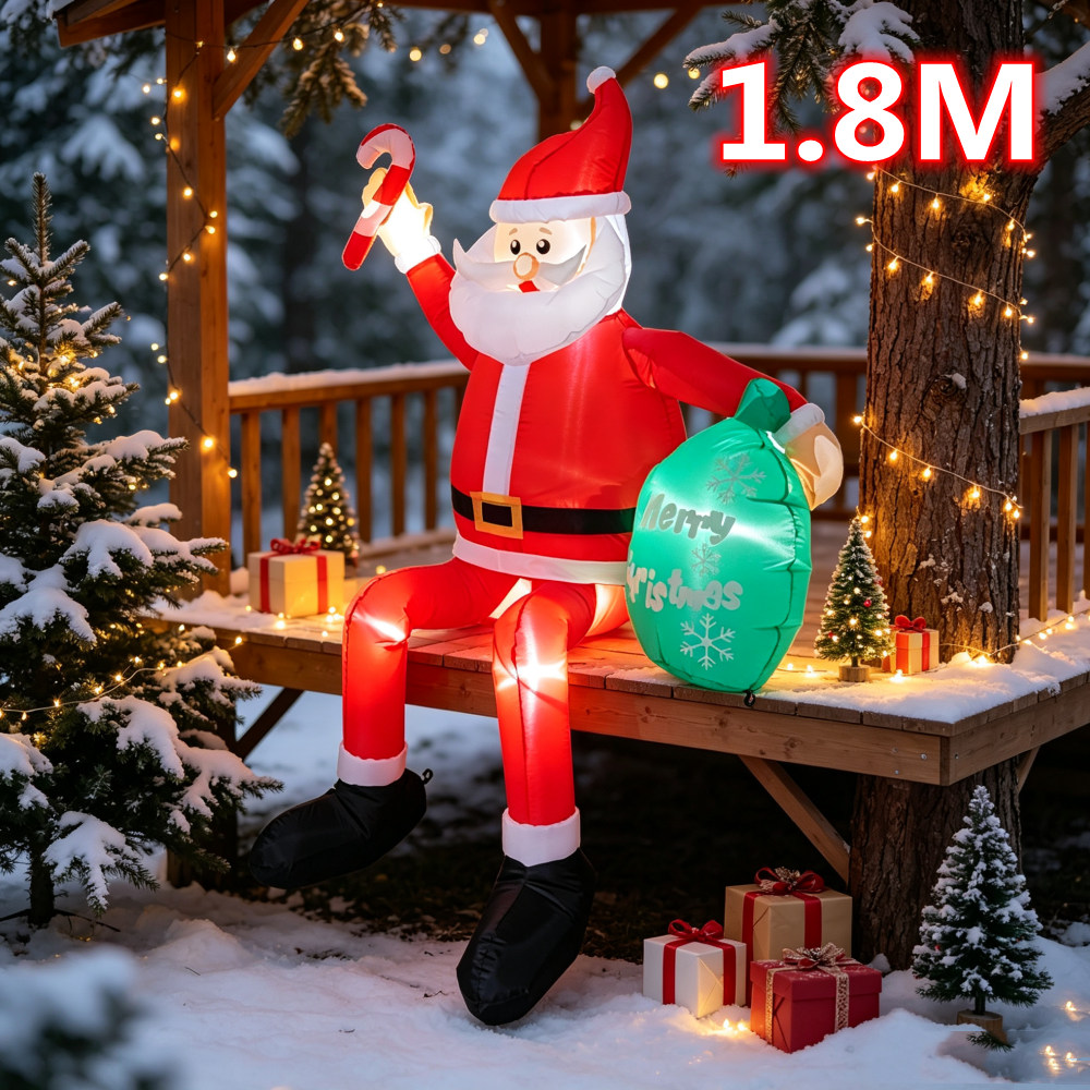 Xmas Outdoor Lighting Decorations - Papai Noel Inflável de Natal de