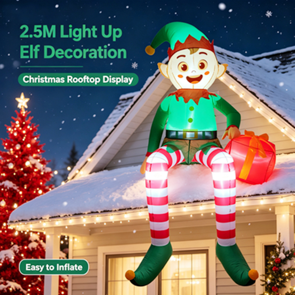 Xmas Outdoor Lighting Decorations - Elfo Inflável de Natal de 2,5M