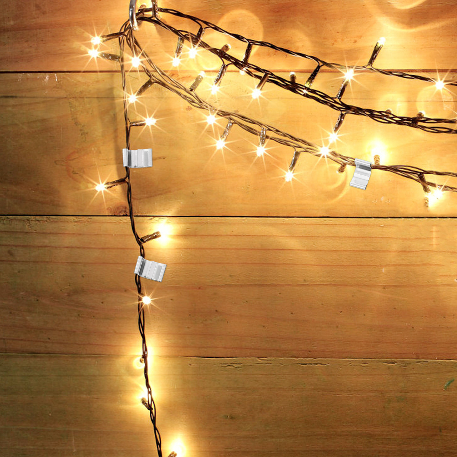 Outdoor Lighting For Christmas - 100 Peças de Clipes de Metal