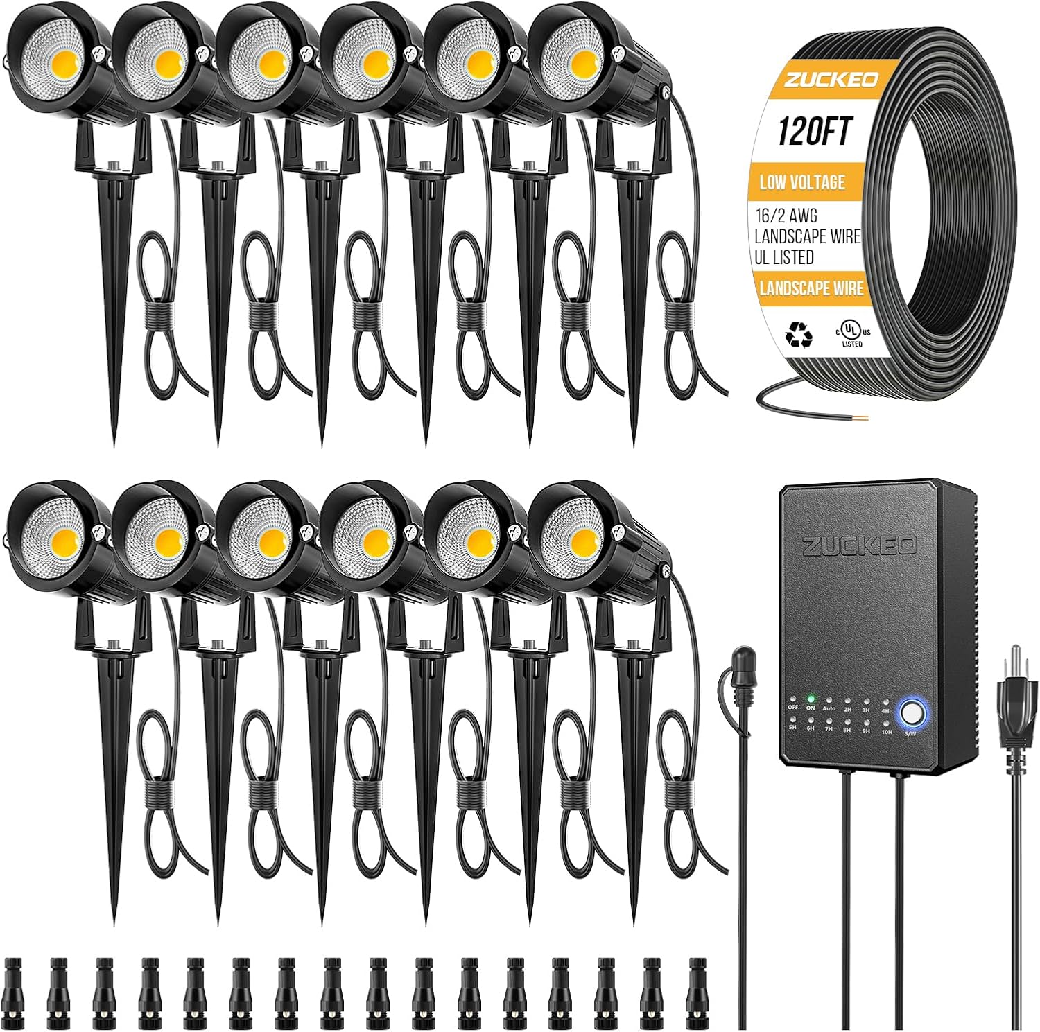 Outdoor Lighting Kit With Transformer - Kit Completo de Iluminação Paisagística de