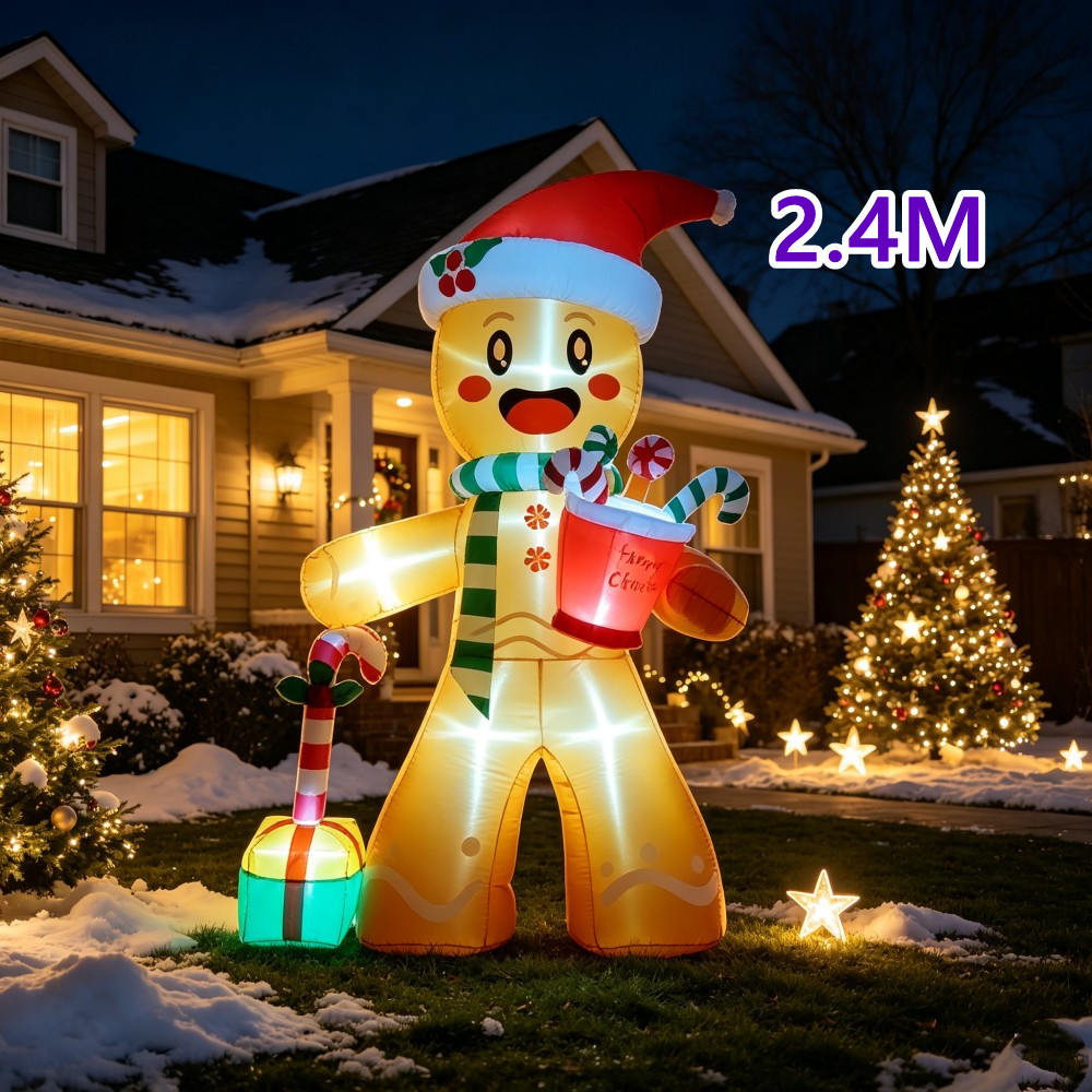 Outdoor Lighting For Christmas - Homem de Gengibre Inflável de Natal