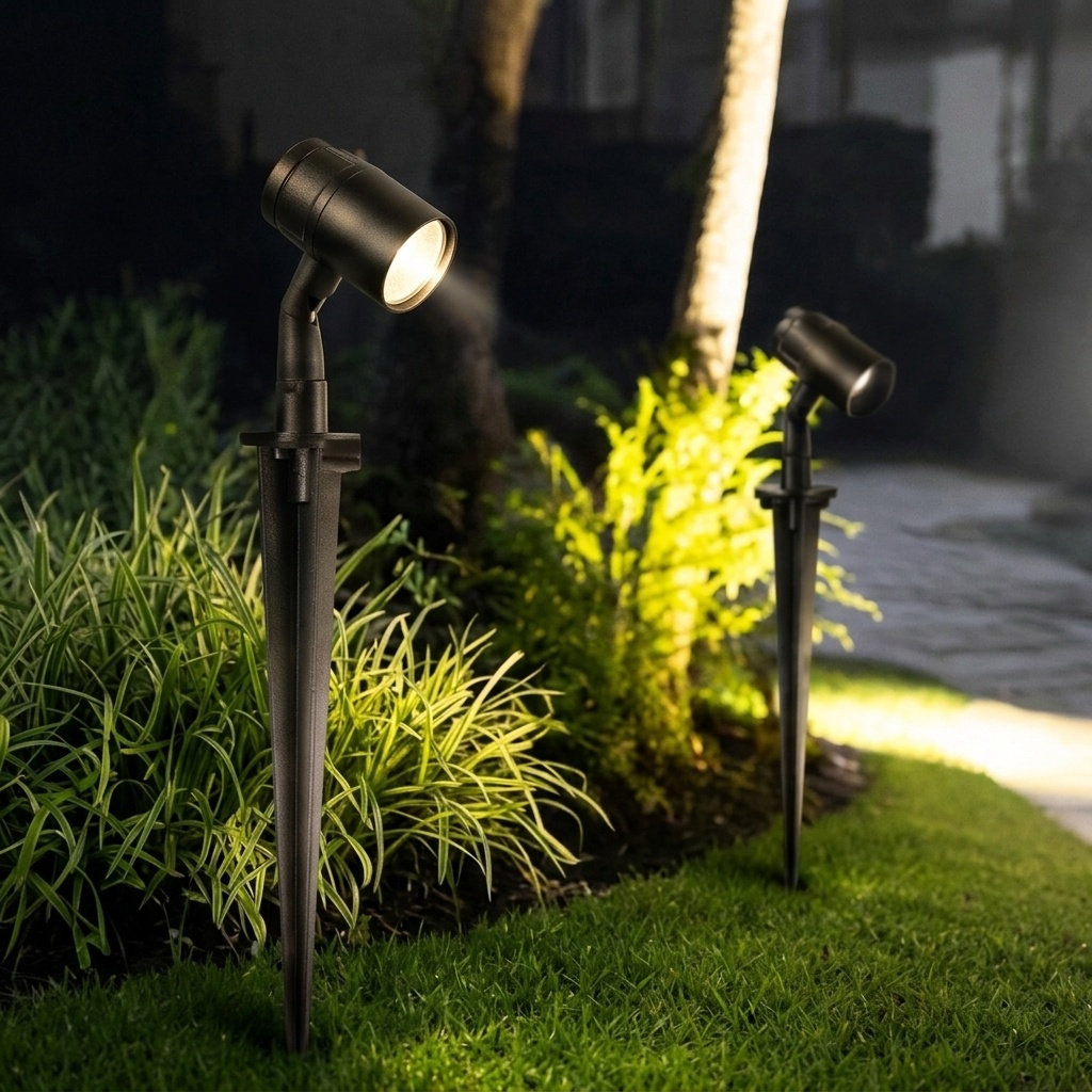 Outdoor Lighting Ground Fixtures - 12 Peças de Estacas de Alumínio