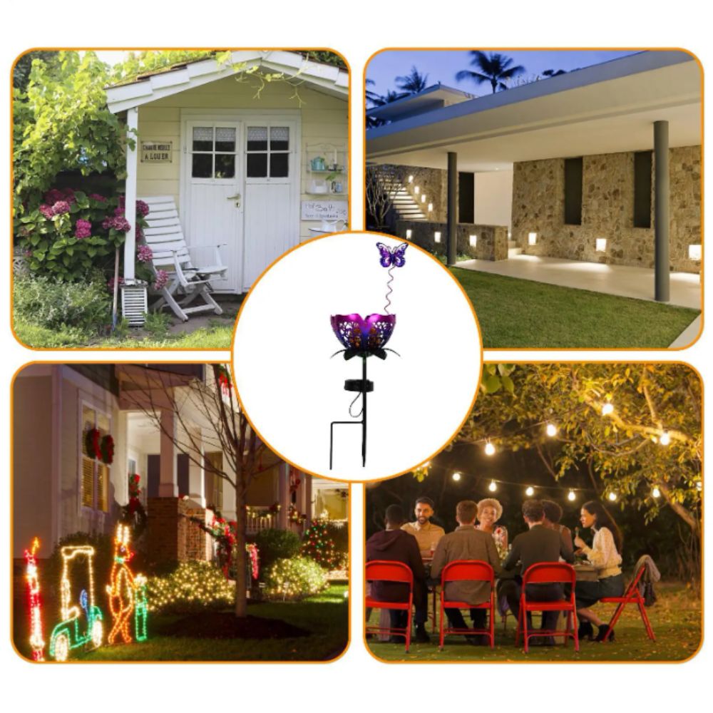 Outdoor Lighting Ground Fixtures - Lâmpada solar em formato de lótus,