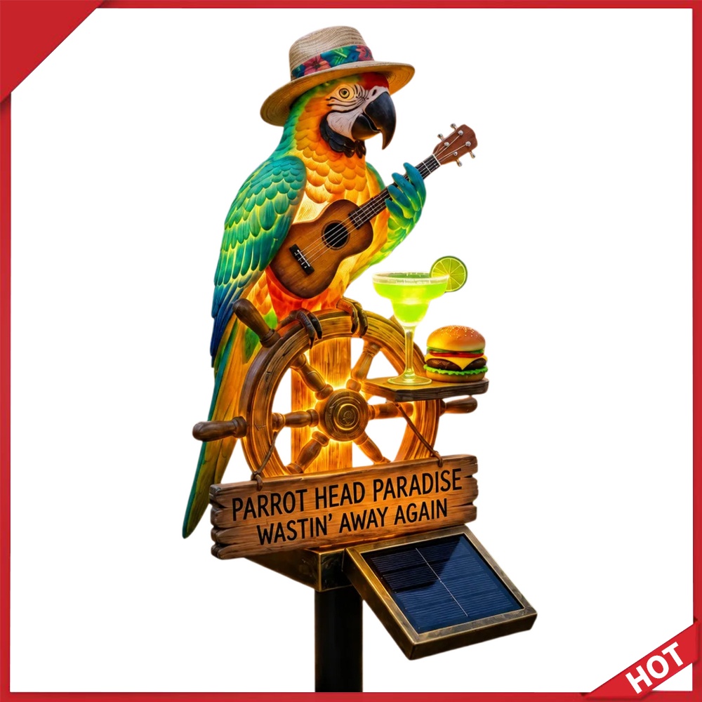 Outdoor Lighting Yard Stakes - Lâmpada Decorativa de Papagaio com Energia