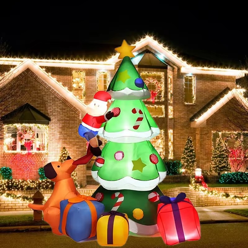 Xmas Outdoor Lighting Decorations - Árvore De Natal Cão Modelo Inflável,
