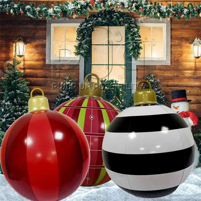 Xmas Outdoor Lighting Decorations - Bola Inflável Decorada de Natal para