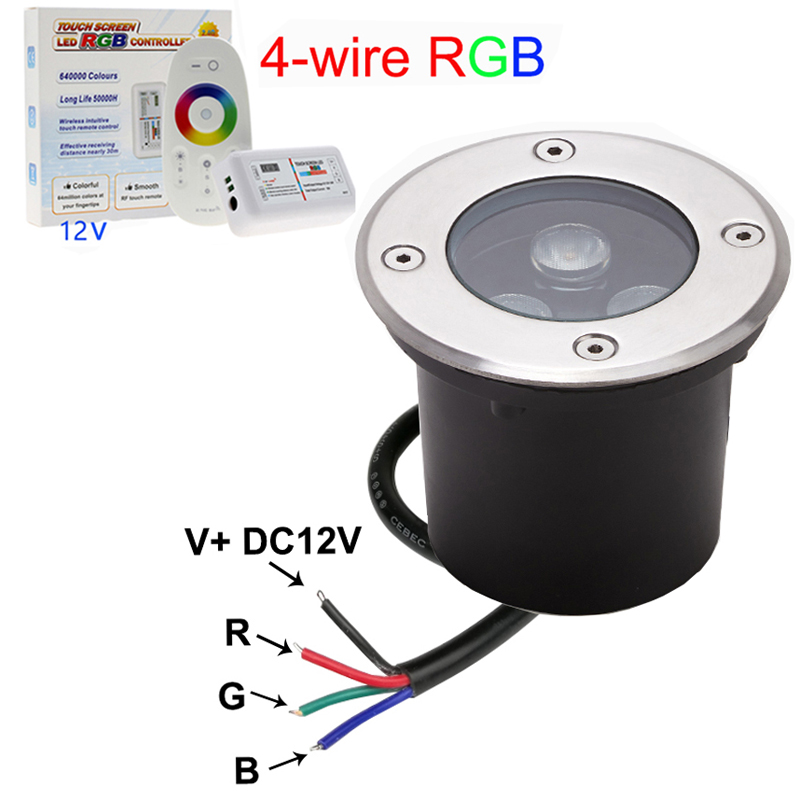 Outdoor Lighting Underground Wiring - 4-wire rgb conduziu a luz subterrânea,