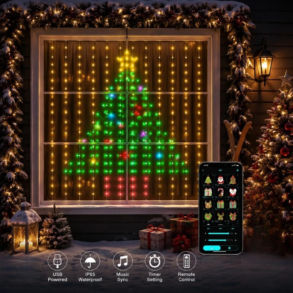 Luzes de Cortina LED Pixel par - Outdoor Lighting For Christmas avaliação e preço