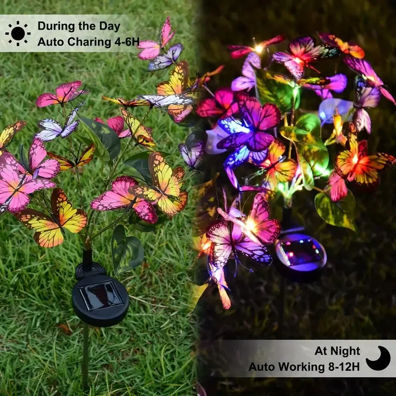Solar led borboleta luzes do j - Outdoor Lighting For Christmas avaliação e preço