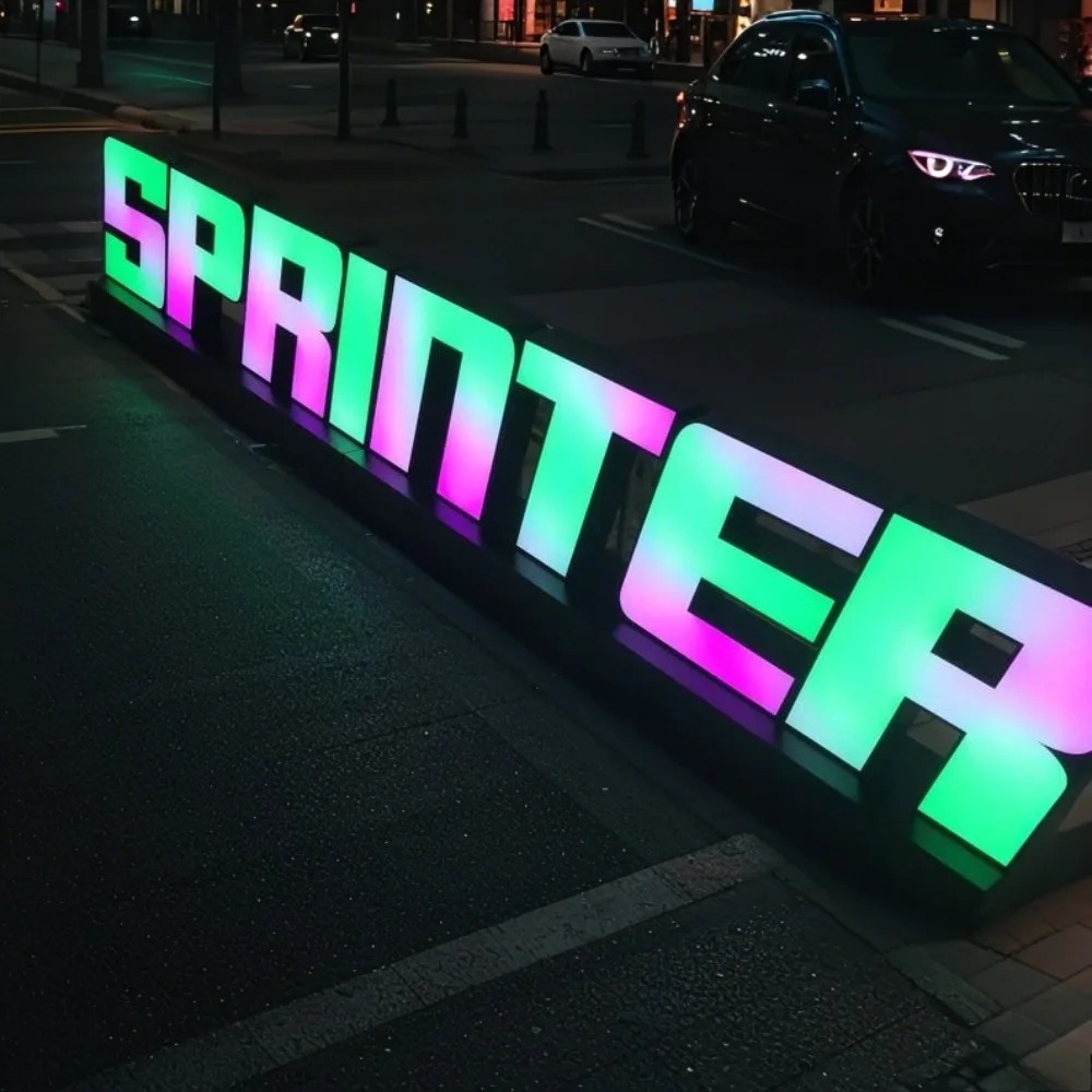Personalizado rgb metal led si - Outdoor Lighting Logo avaliação e preço