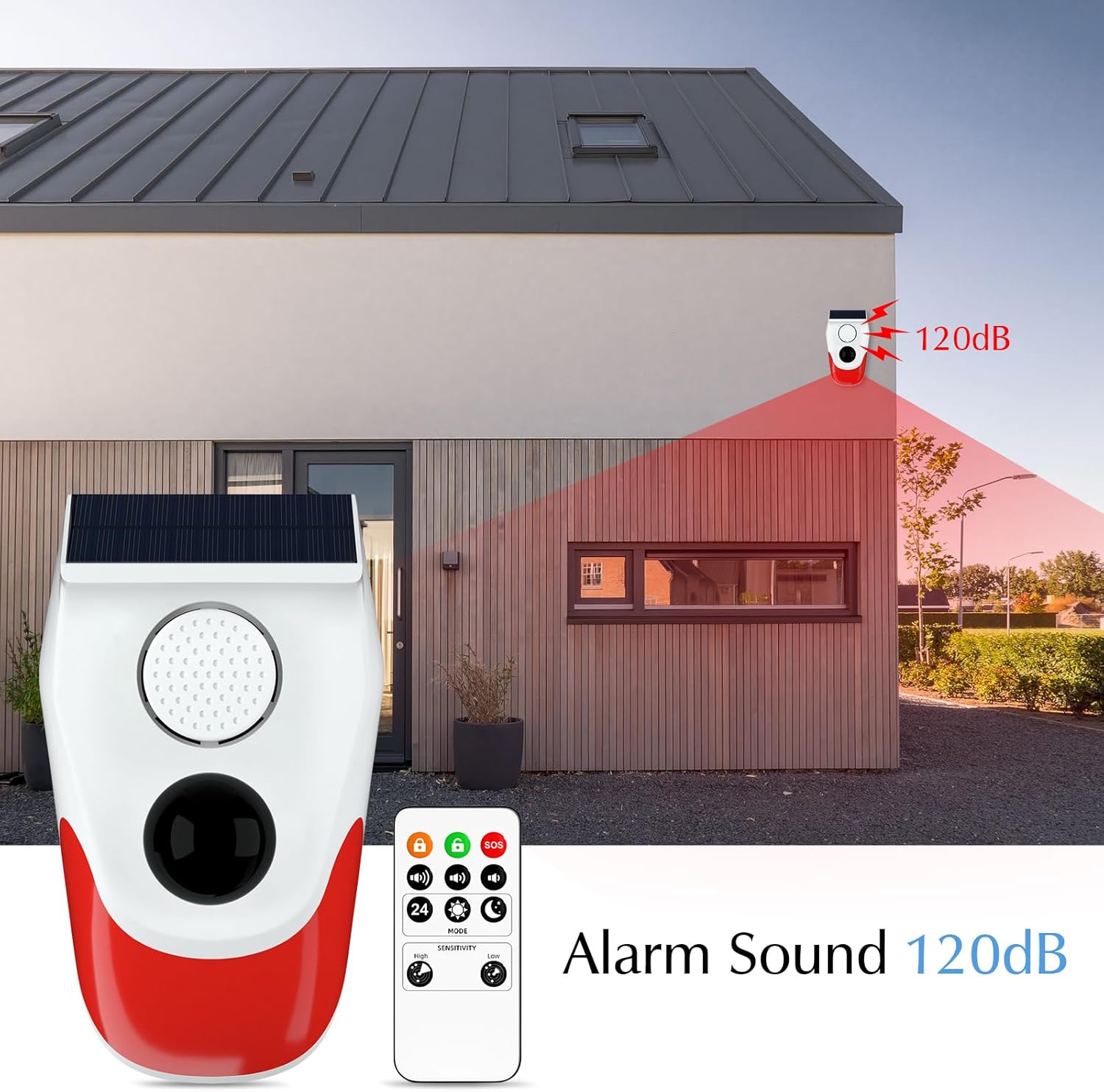 Alarme exterior do sensor de m - Solar Wall Sconce avaliação e preço
