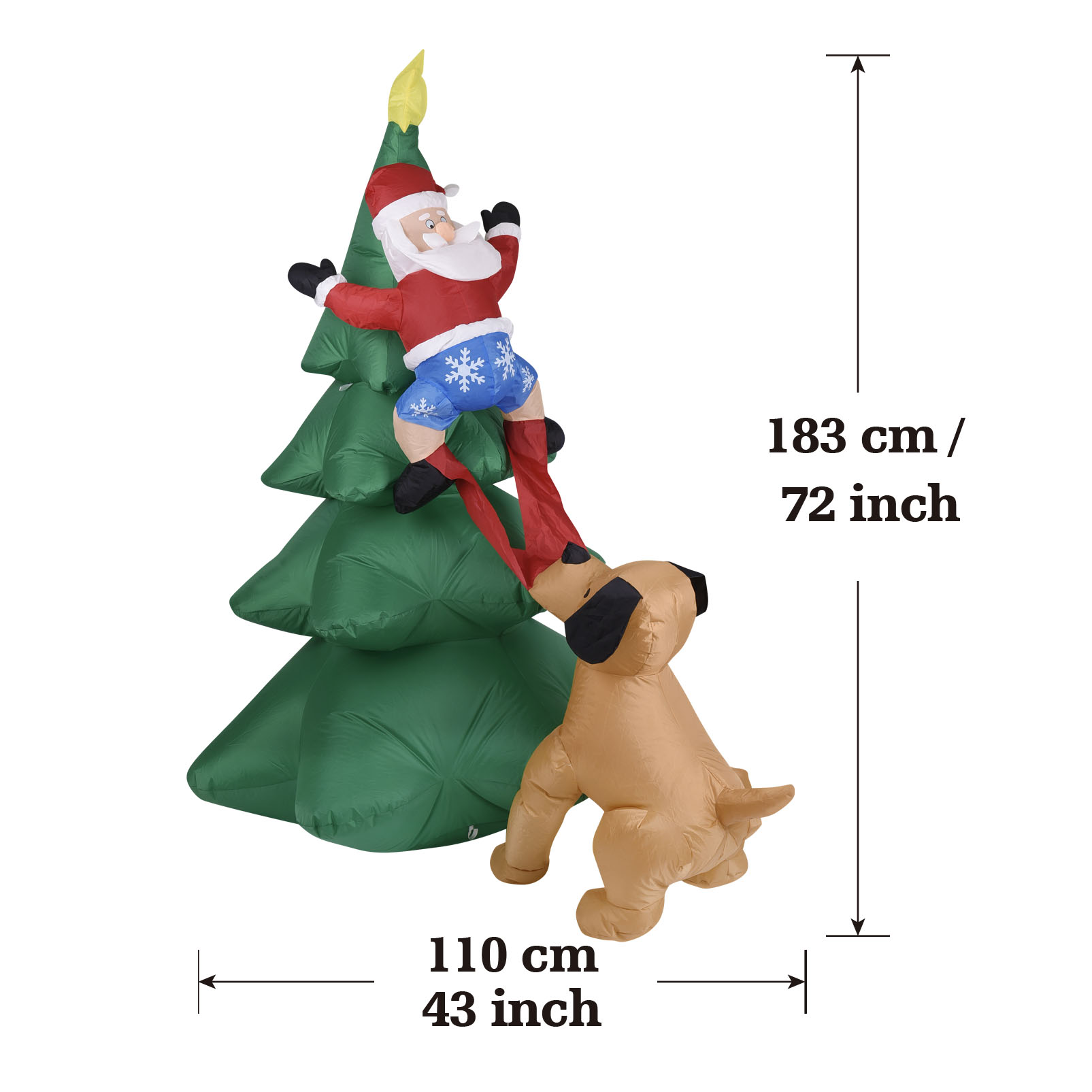 Cão inflável de natal com árvo - Outdoor Lighting For Christmas avaliação e preço