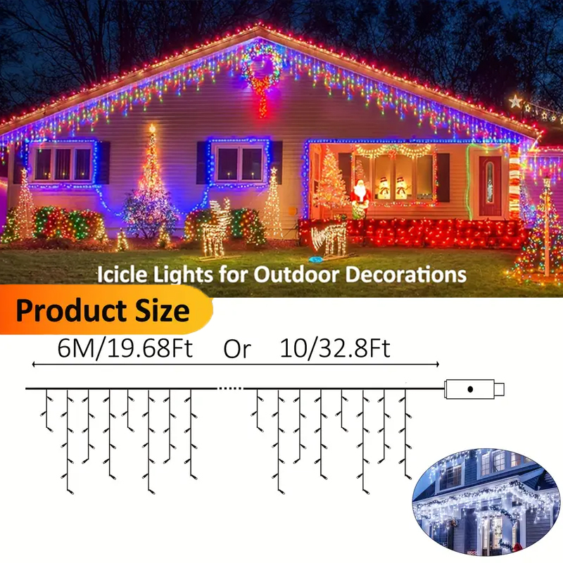 Luzes Solares de Cascata para  - Xmas Outdoor Lighting Decorations avaliação e preço