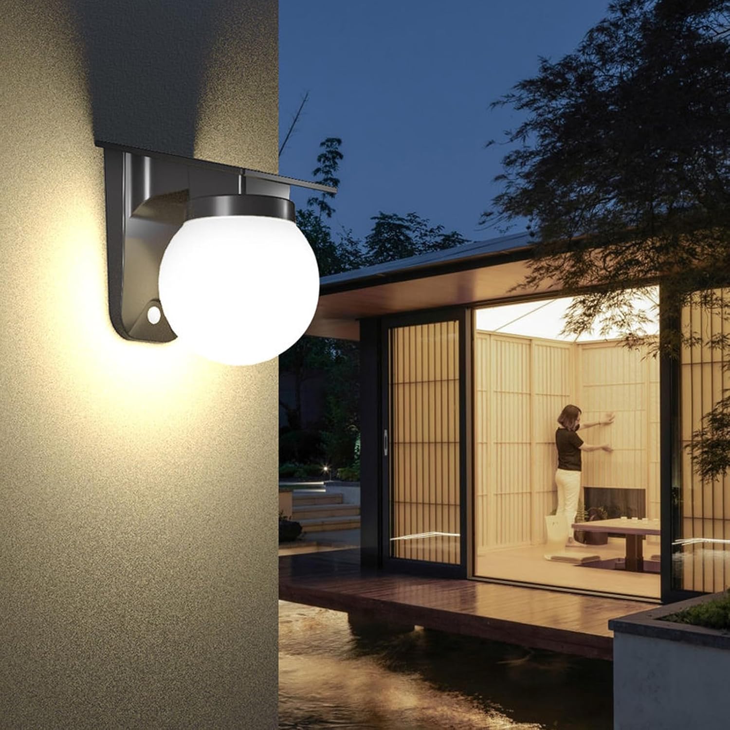 Esfera solar luzes de parede a - Solar Wall Sconce avaliação e preço