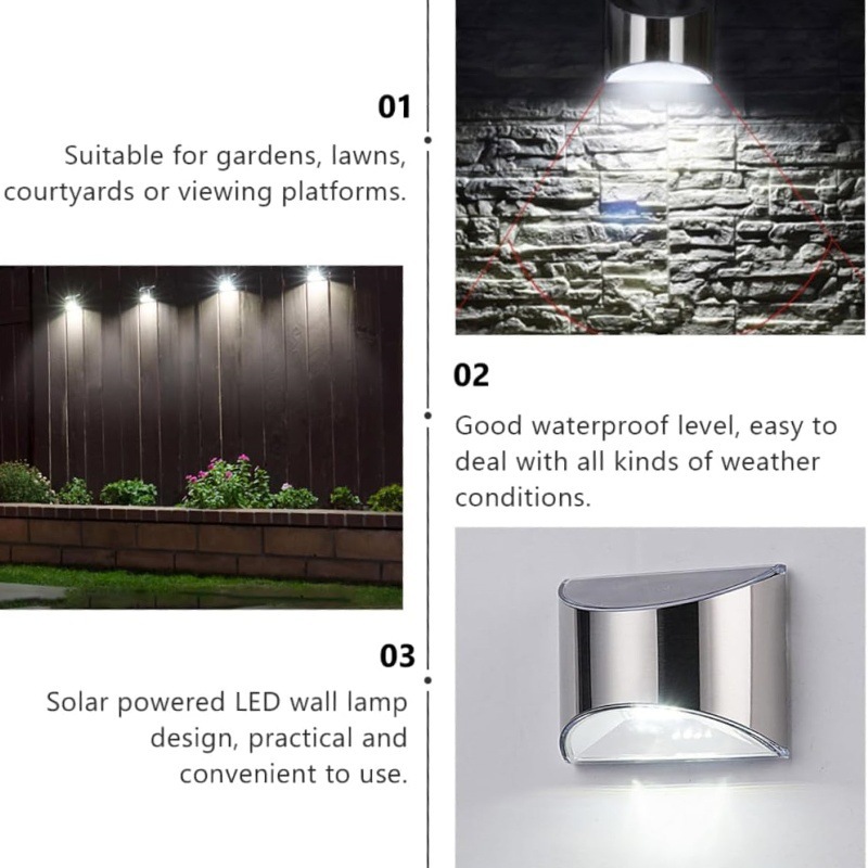 2 pçs luz solar do jardim de a - Solar Wall Sconce avaliação e preço