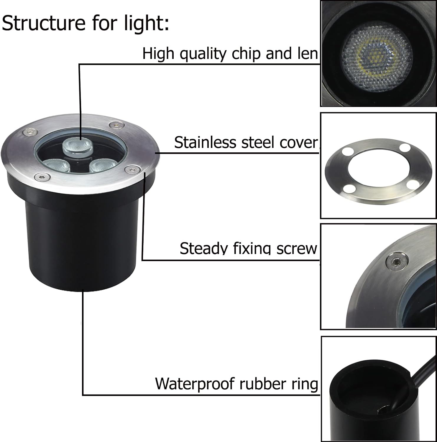 Pacote com 4 Luzes de Jardim E - Outdoor Lighting Underground Wiring avaliação e preço