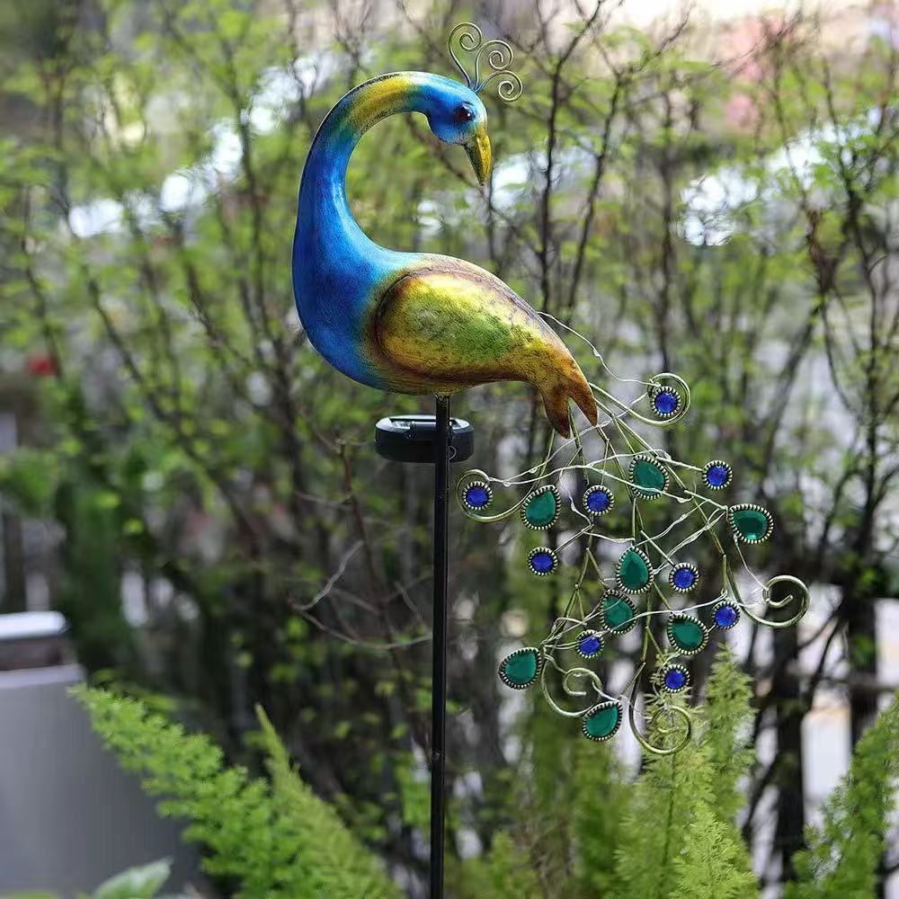 Luz solar decorativa de pavão  - Outdoor Lighting Yard Stakes avaliação e preço