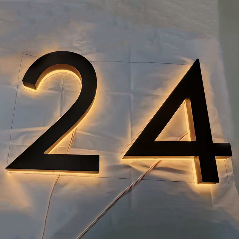 Metal 3d led casa número luz a - Outdoor Lighting Logo avaliação e preço